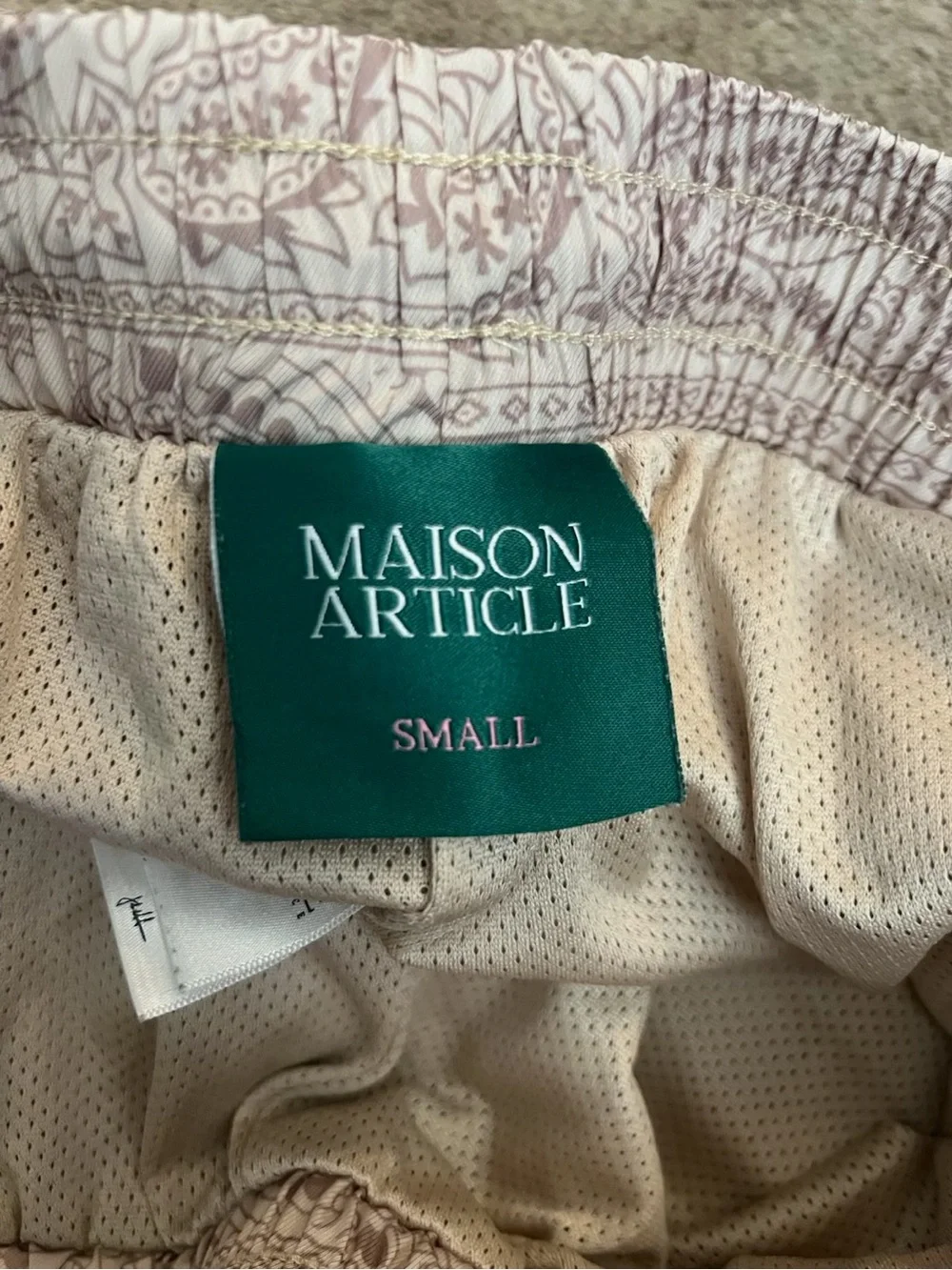 Men's Light brown Paisley Drawstring Shorts